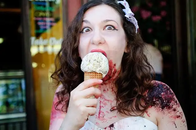 Perhaps the folks from SyFy will teach you how to get that perfect ice cream-loving zombie look, too!